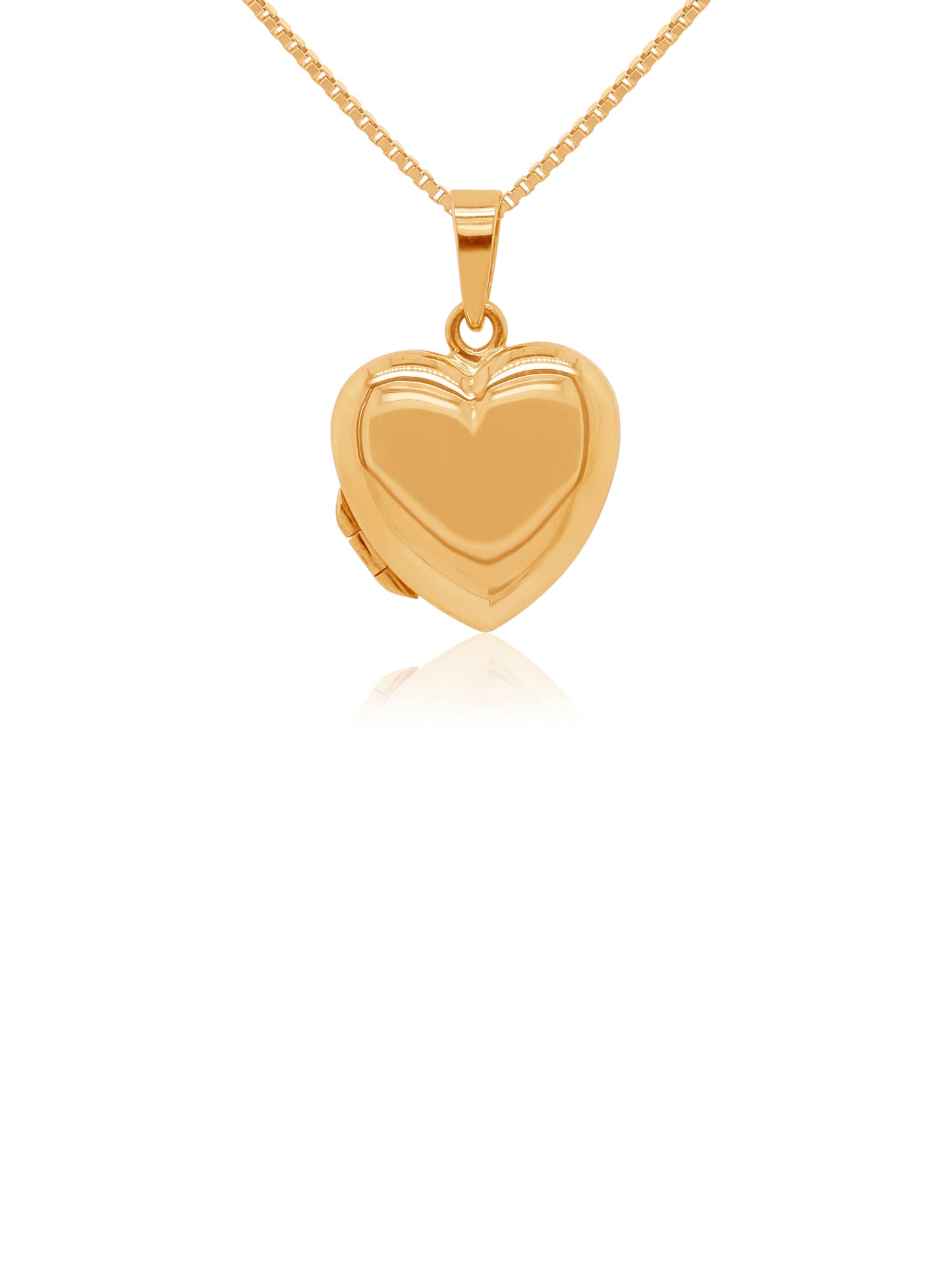 Heart Locket Plain 13x13mm, 9K Yellow Gold