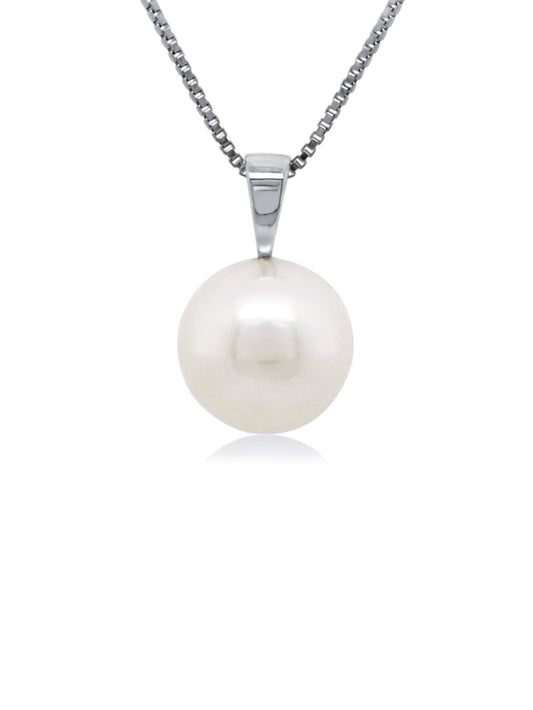 Freshwater Pearl Pendant 11-12mm, 9K White Gold