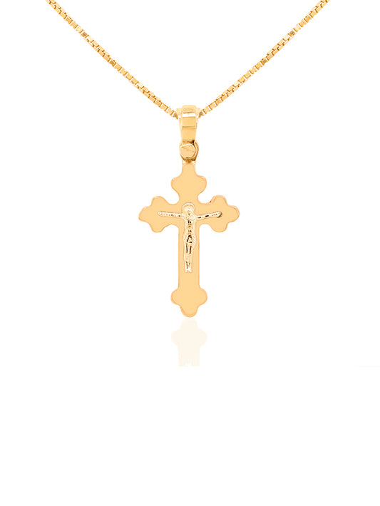 Orthodox Crucifix Cross 9K Yellow Gold