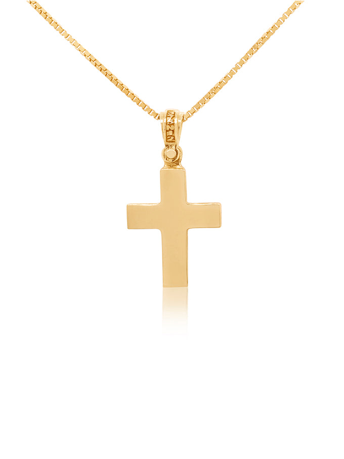 Fancy Edged Cross in 9 Carat Yellow Gold