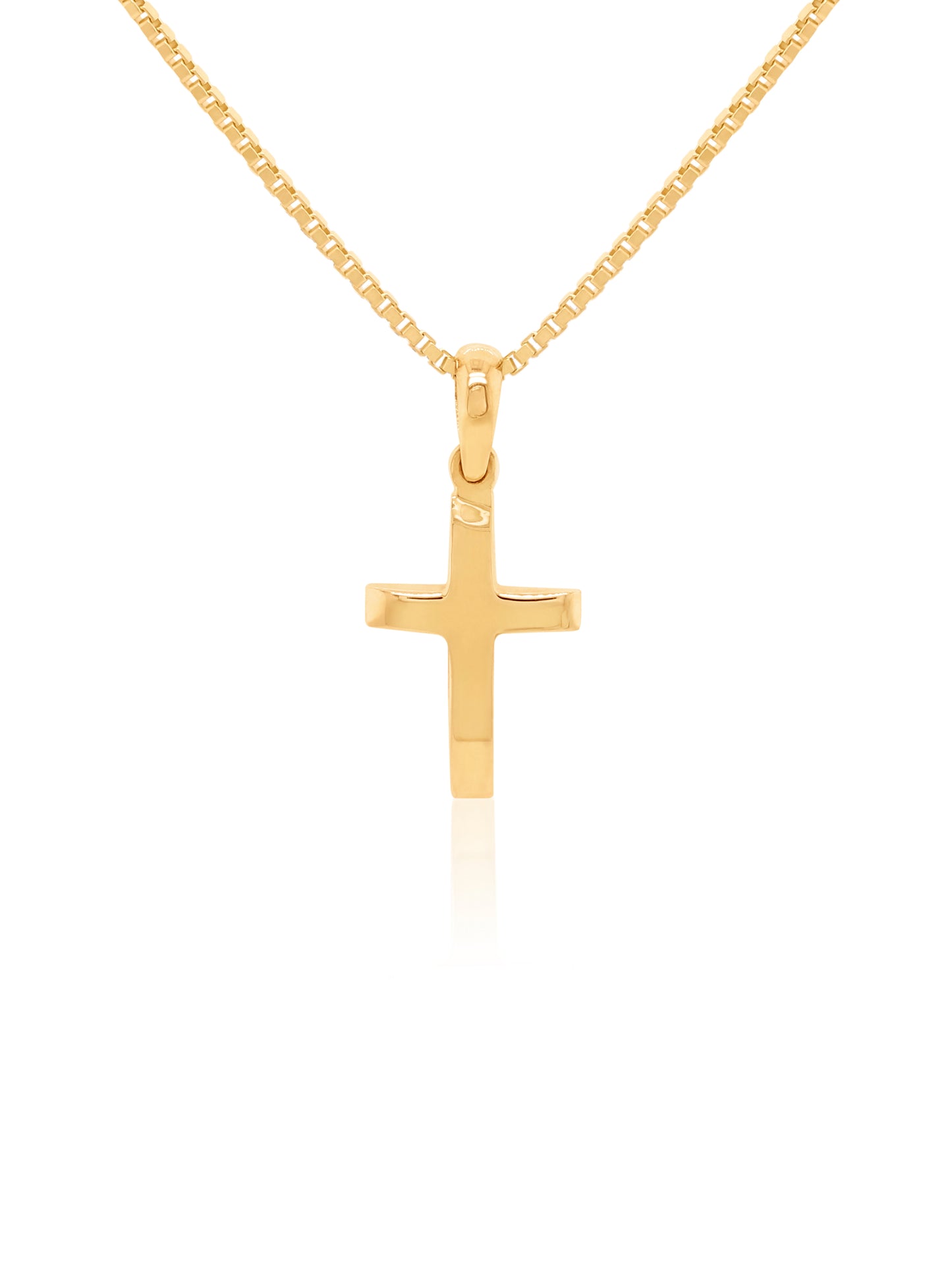 Small Plain Cross, 18K Yellow Gold
