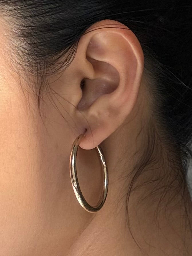 Very Classic 9K Yellow Gold Hoops.