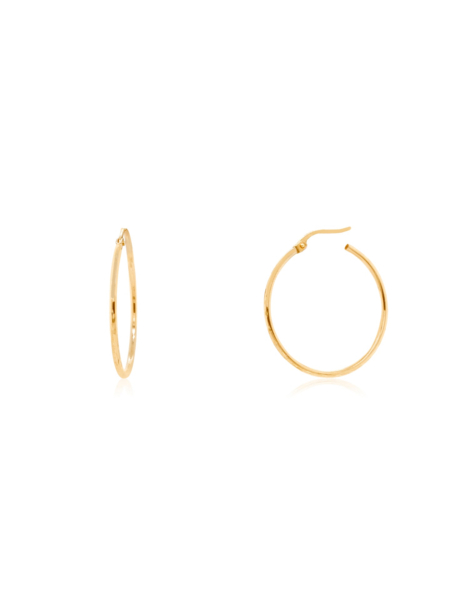 Diamond Cut Hoop Earrings in 9 Carat Yellow Gold, 25x1mm