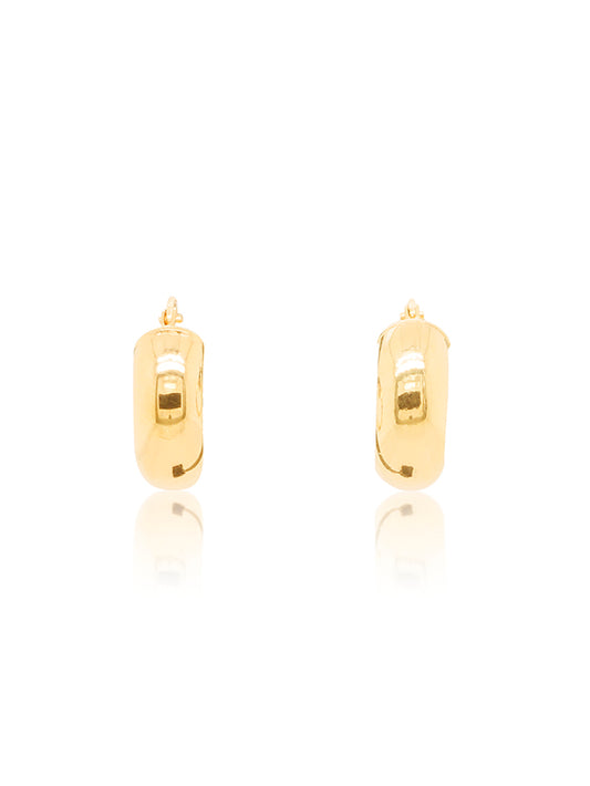 Half Round Hoops in 9 Carat Yellow Gold, 10x5mm