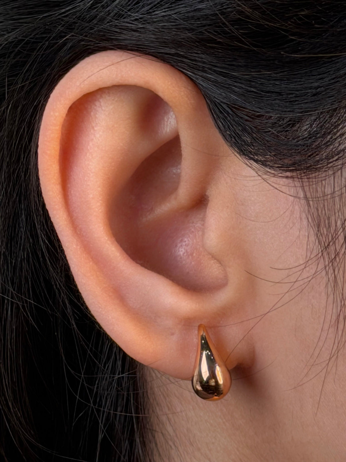 Small Teardrop Stud Earring in 9 Carat Rose Gold