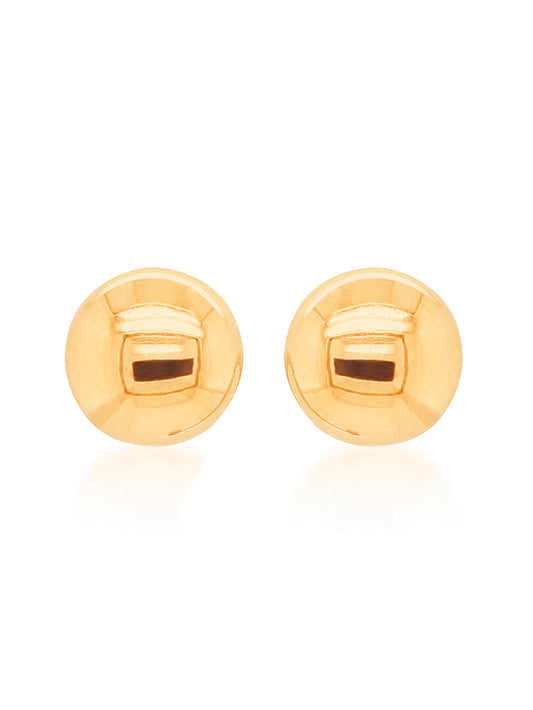 Button Stud Earrings in 9 Carat Yellow Gold