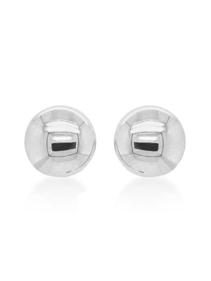Button Stud Earrings in 9 Carat White Gold
