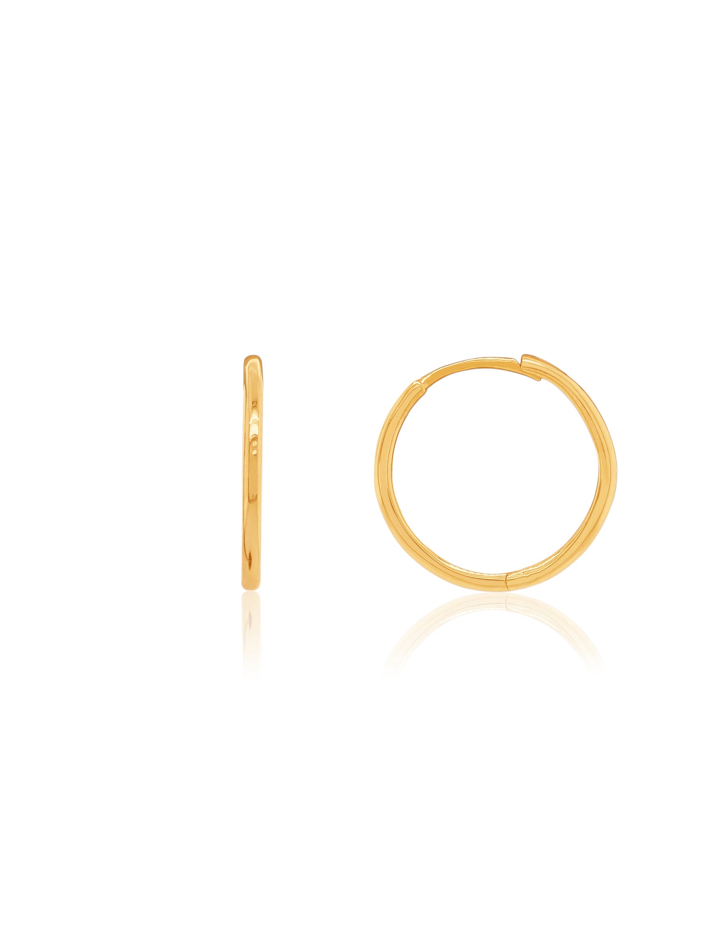 Huggie Earrings 13mm, 9K Yellow Gold.