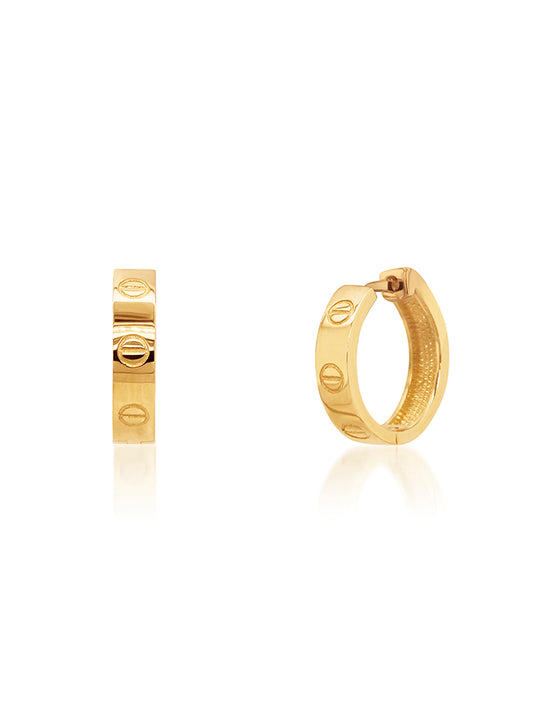 Medium Hoop Earrings 12mm in 9 Carat Yellow Gold.