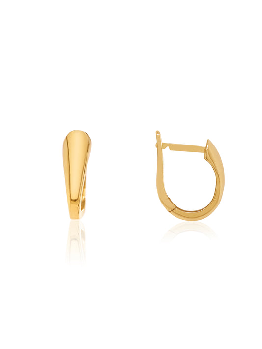 Huggie Tapered Earrings, 9K Yellow Gold