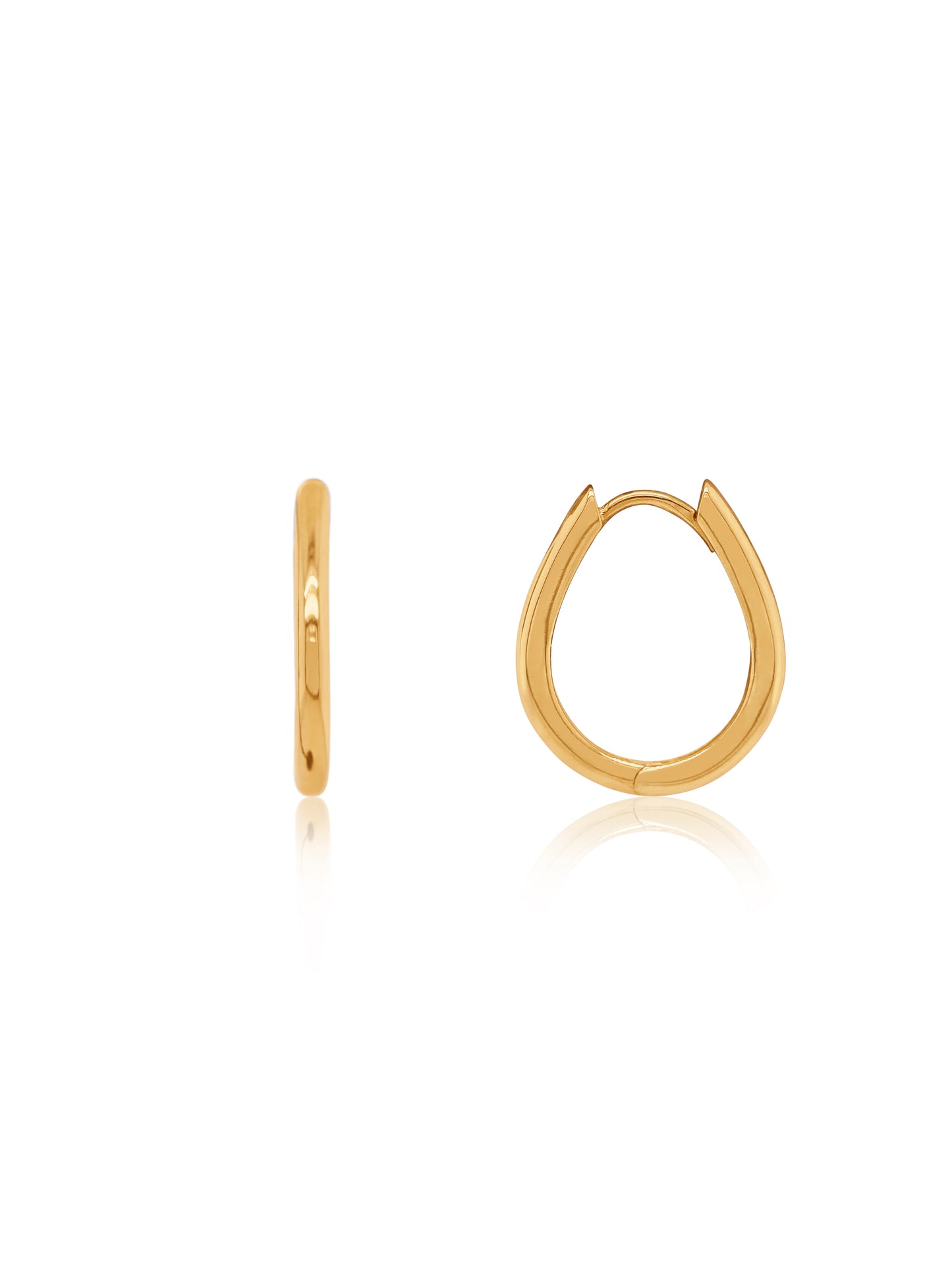 Huggie Oval Earrings, 9K Yellow Gold