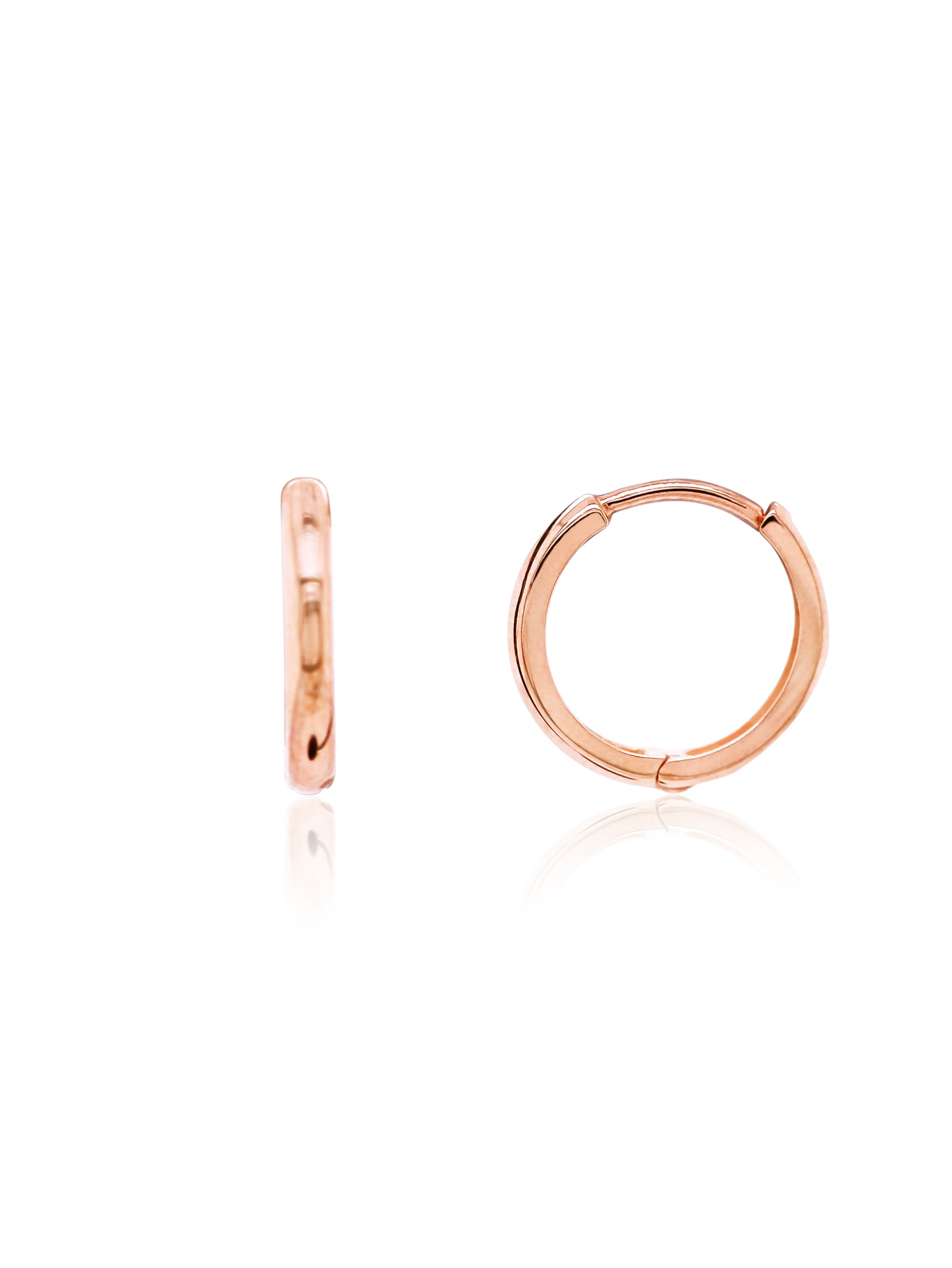 Huggie Earrings, 9K Rose Gold