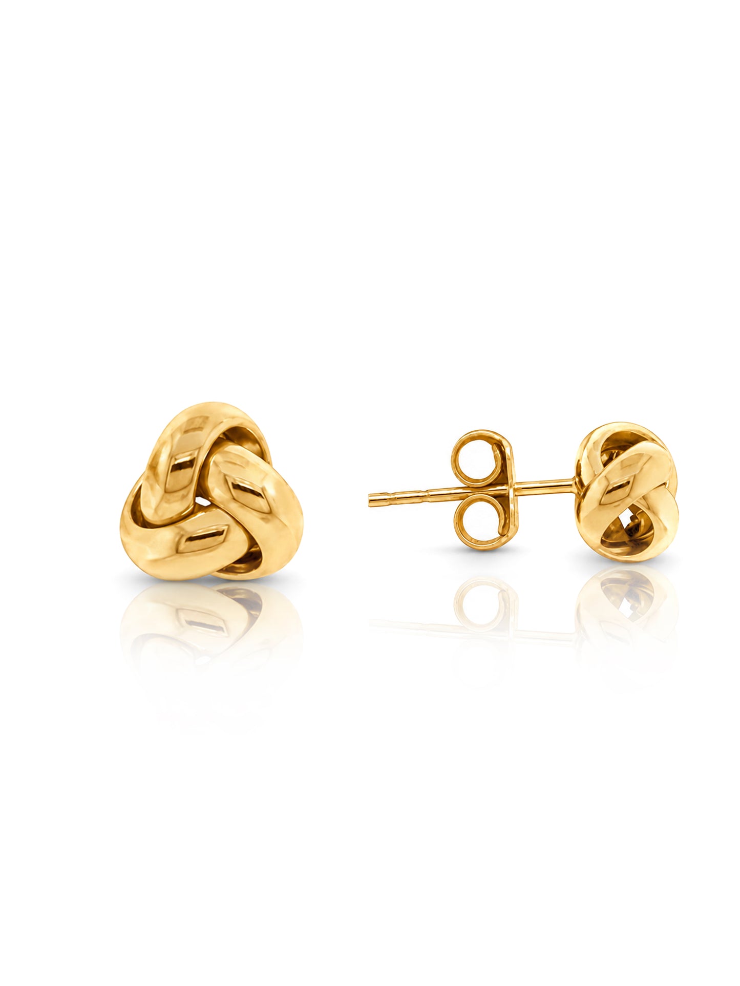 Knot Stud Earrings, 9K Yellow Gold