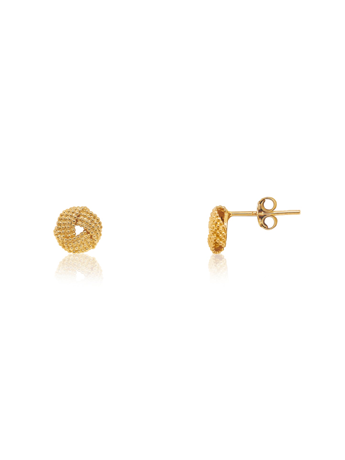 Fancy Knot Stud Earrings, 9 Carat Yellow Gold