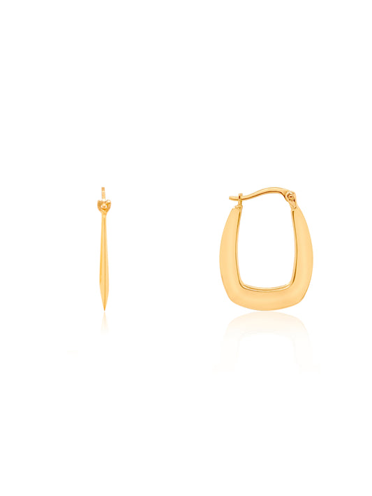 18mm Square Hoop Earrings in 9 Carat Yellow Gold