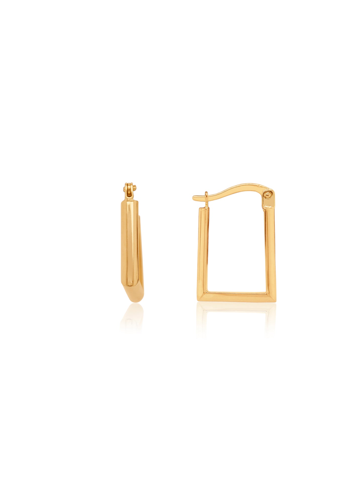 15mm Oblong Hoop Earrings in 9 Carat Yellow Gold