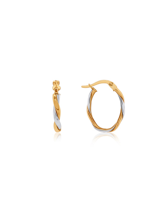 Hoops Crossover, 9K Yellow & White Gold