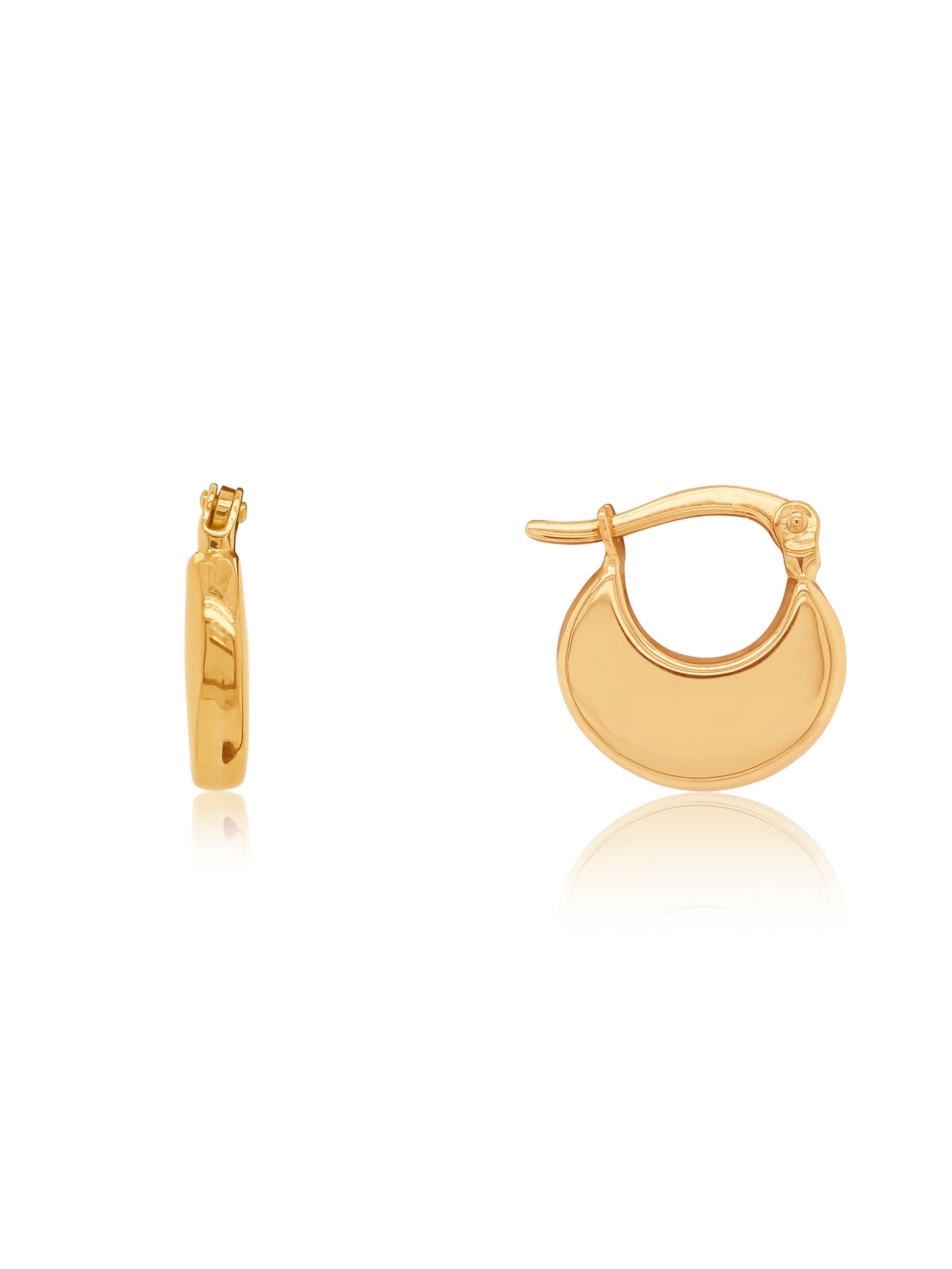 Crescent Hoop Earrings in 9 Carat Yellow Gold