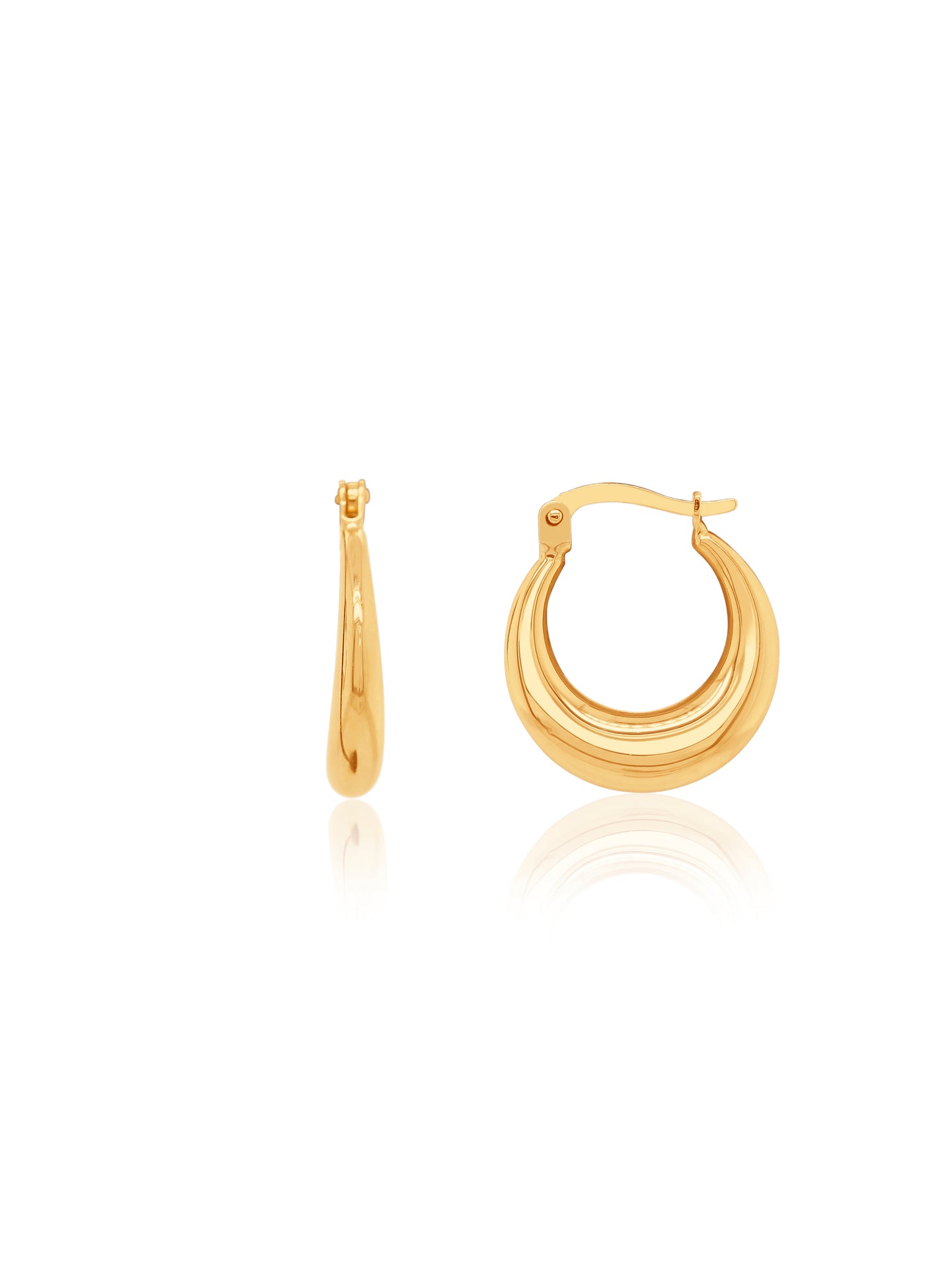 Graduated Hoop Earrings in 9 Carat Yellow Gold