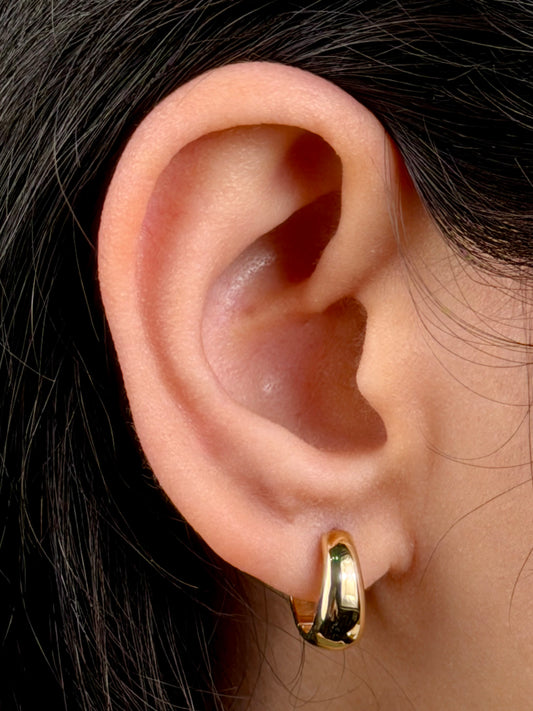 10mm Traingle Shape Huggie Earrings in 9 Carat Yellow Gold