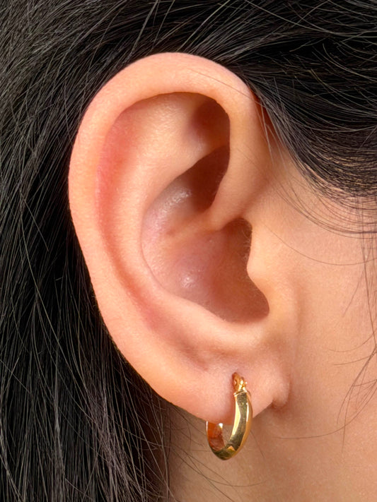 10mm Convex Huggie Earrings in 9 Carat Yellow Gold
