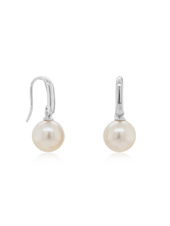 Freshwater Pearl Drops, 9K White Gold, 10-11mm