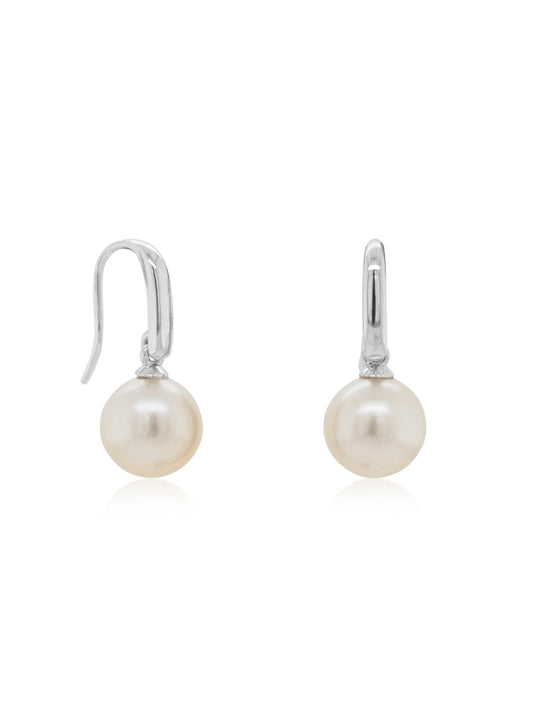 Freshwater Pearl Drops, 9K White Gold, 10-11mm