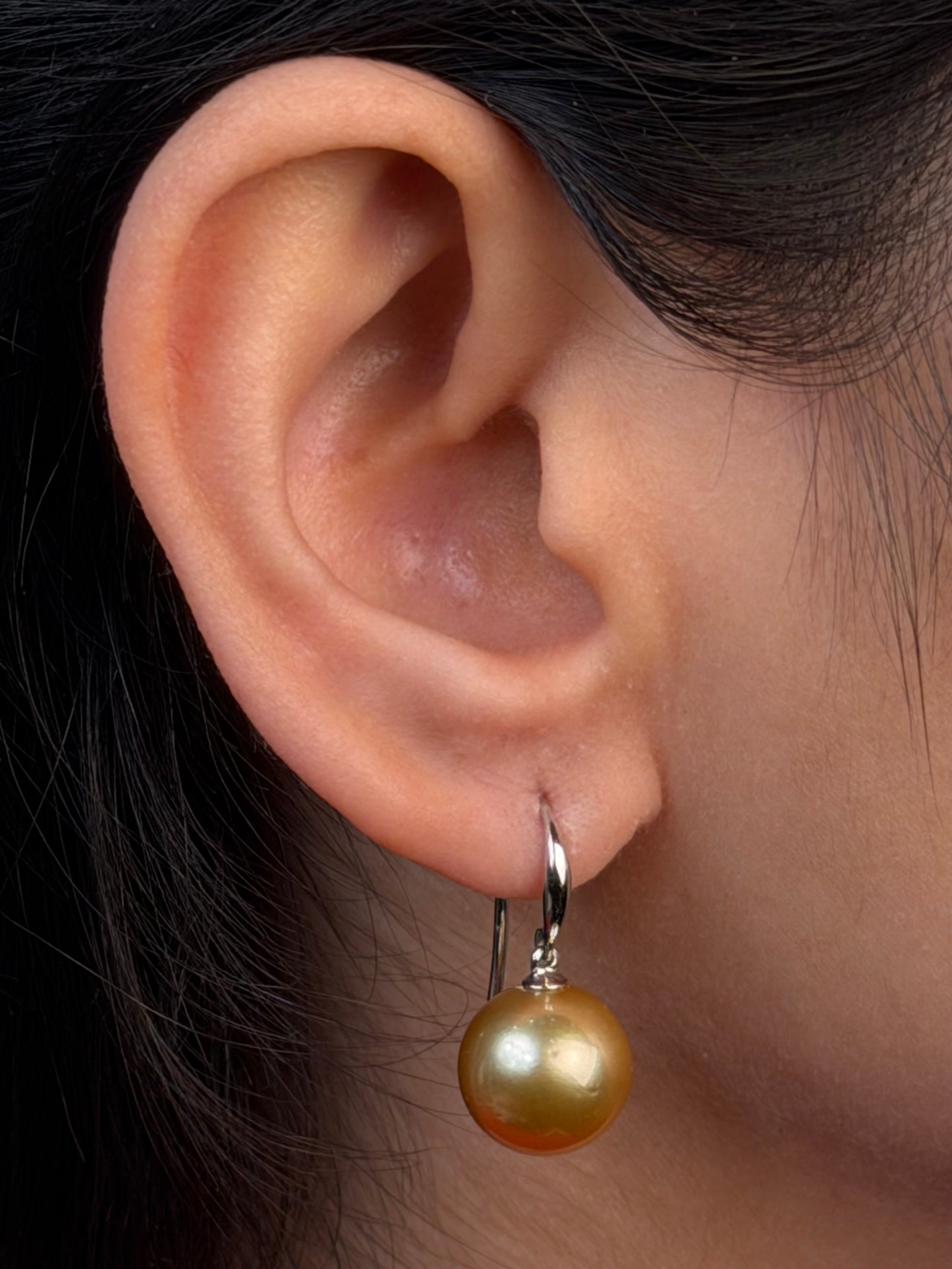 Gold South Sea Pearl Drops, 9K White Gold, 11mm