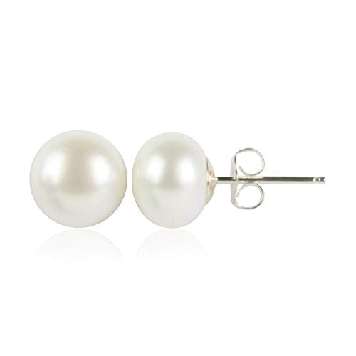 South Sea Pearl Studs, 9K White Gold, 11mm