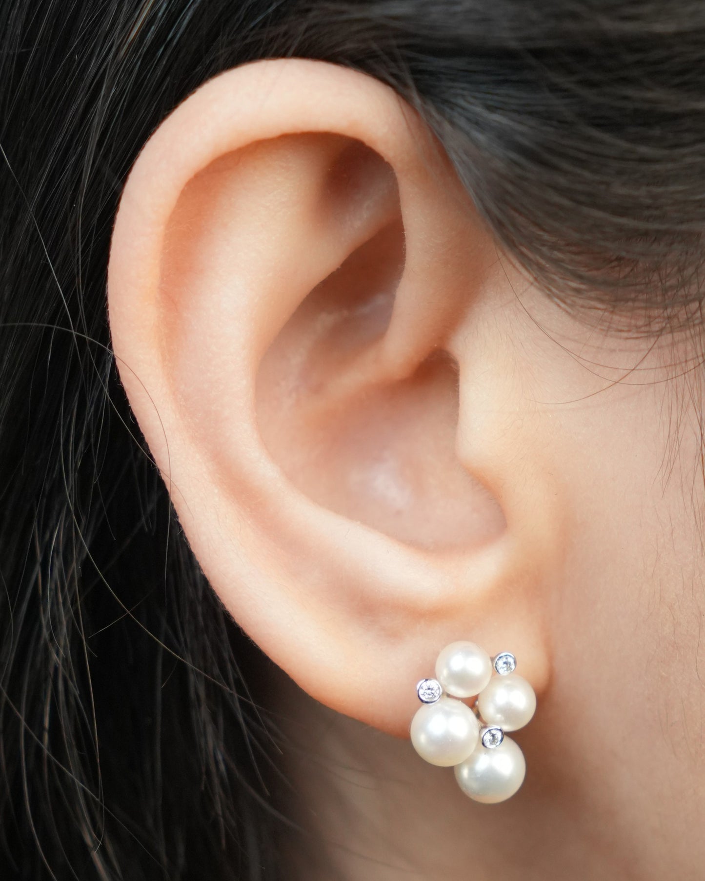 Akoya Pearl & Diamond stud earrings