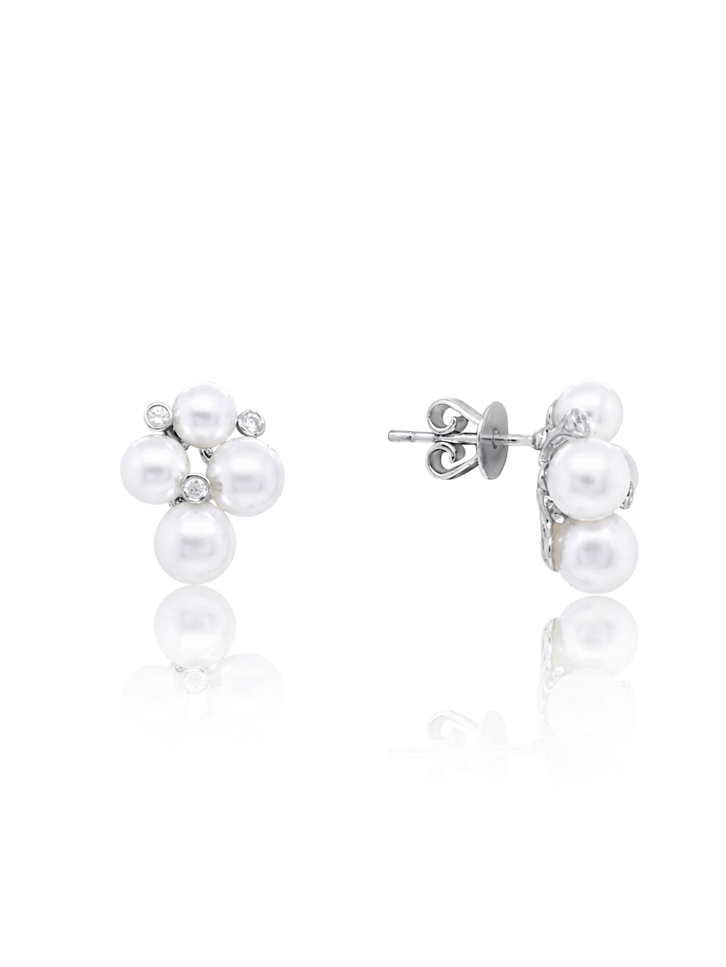 Akoya Pearl & Diamond stud earrings