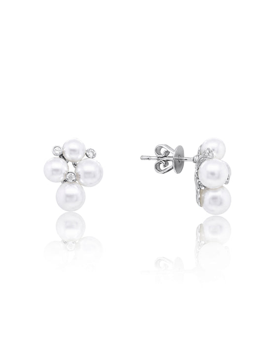 Akoya Pearl & Diamond stud earrings