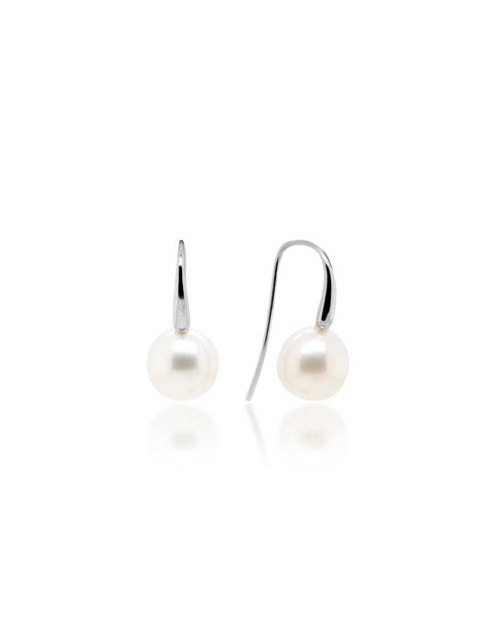 Freshwater Pearl Drops, 9K White Gold, 10-11mm