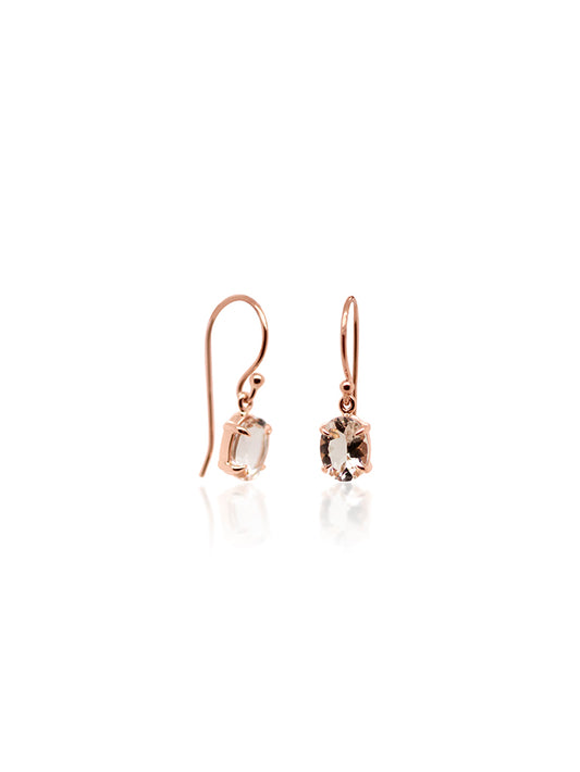 Oval Morganite Drops in 9 Carat Rose Gold