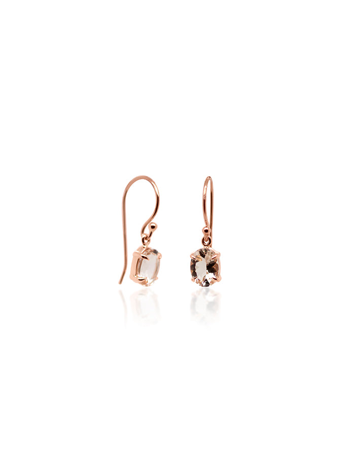 Oval Morganite Drops in 9 Carat Rose Gold