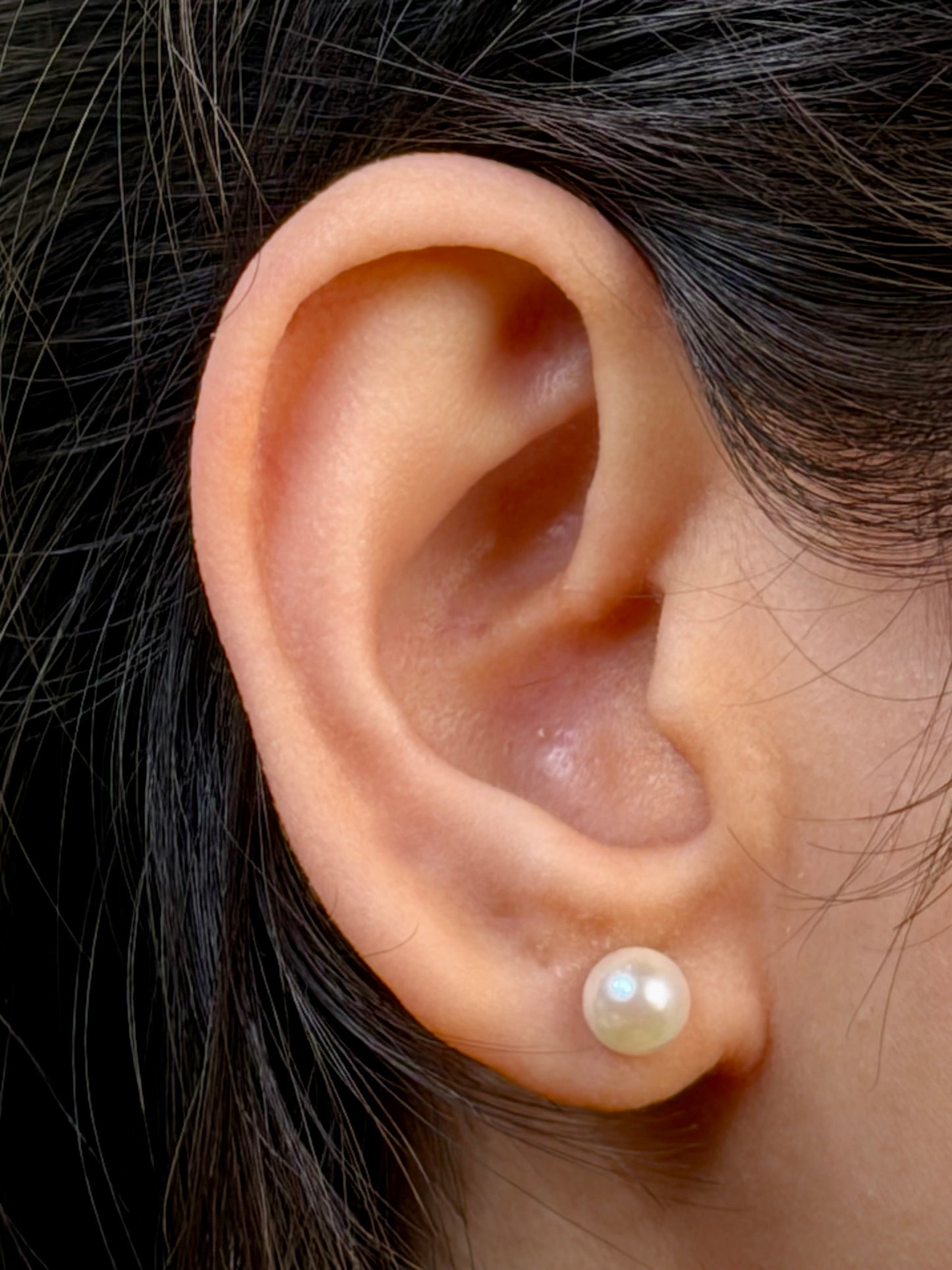 Akoya Pearl Studs, 9K White Gold, 6-6.5mm