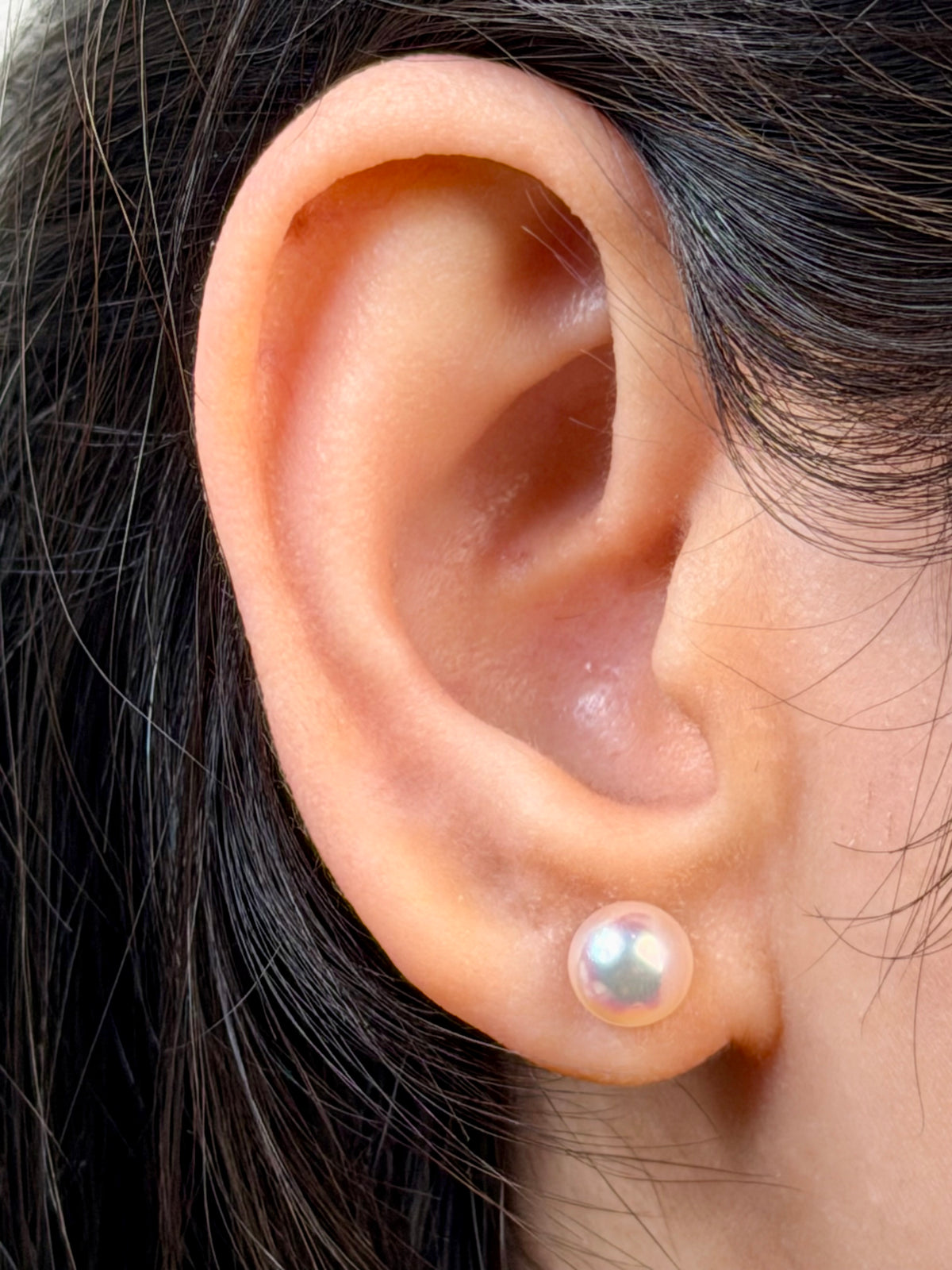 Akoya Pearl Studs, 9K Yellow Gold, 7-7.5mm