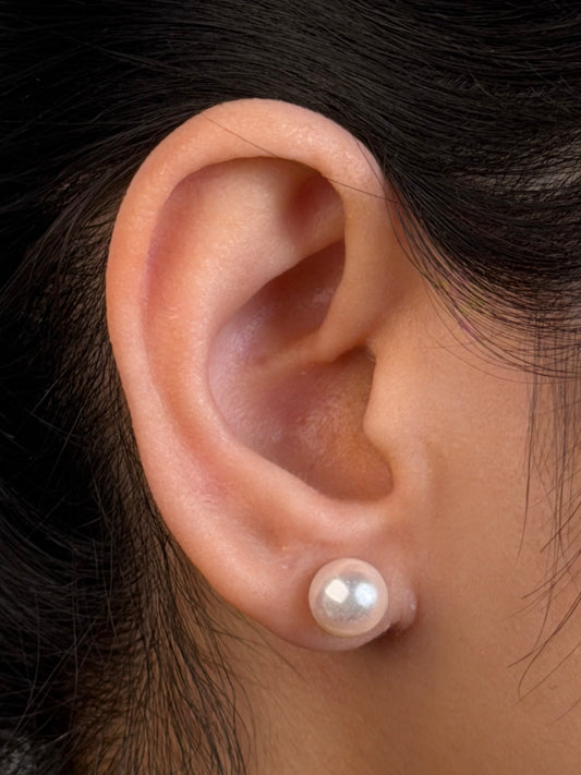 Akoya Pearl Studs, 9K Yellow Gold, 8-8.5mm