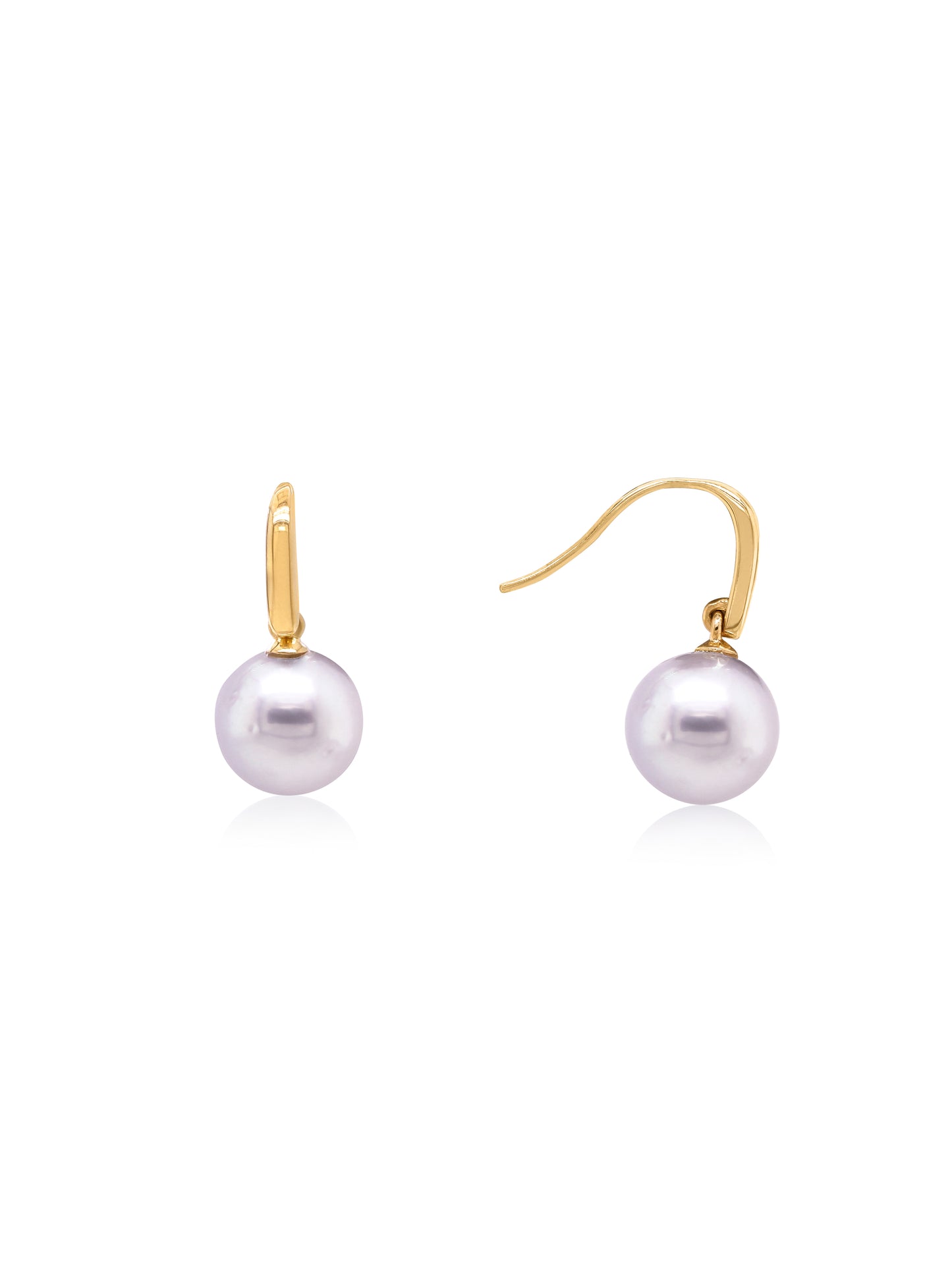 11 mm South Sea Pearl Shepherd Hook Earrings in 9 Carat Yellow Gold
