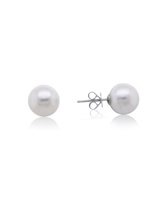 South Sea Pearls 8.5-9mm Stud Earrings, 9K White Gold