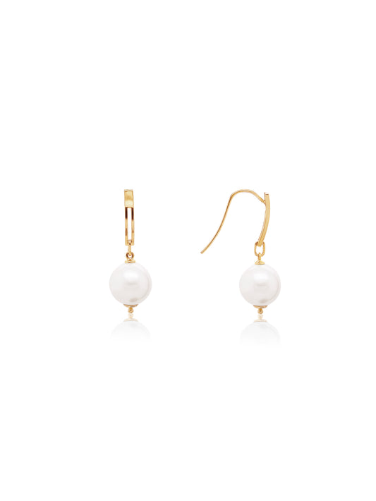 Fresh Water Pearl Bar Top Earrings in 9 Carat Yellow Gold