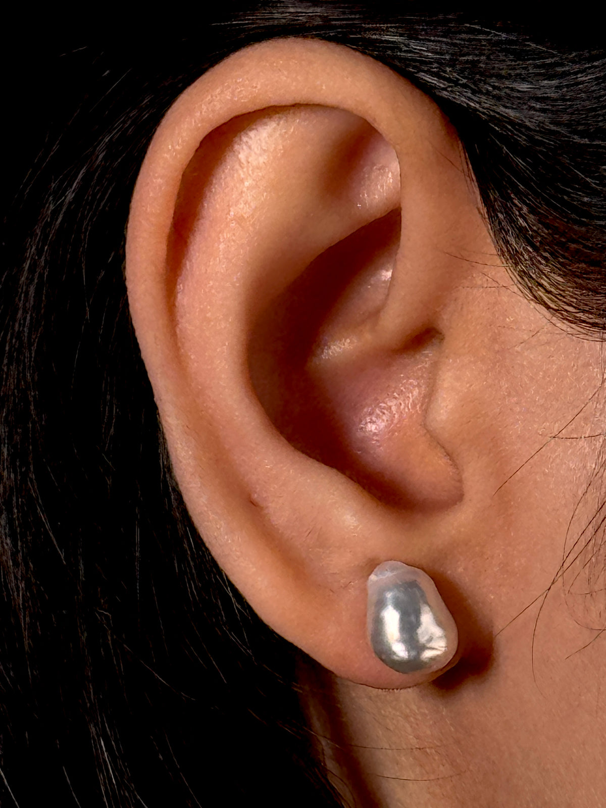 Keshi Pearl Studs 7mm in 18 Carat White Gold