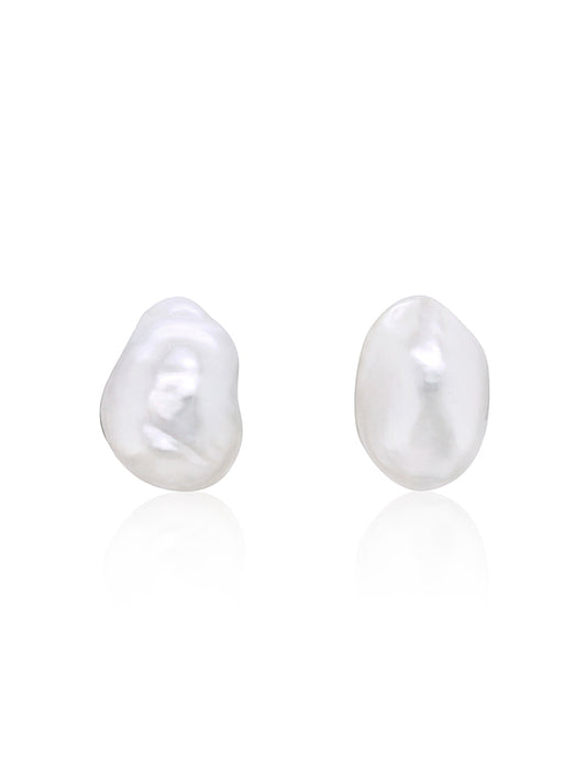 Keshi Pearl Studs 7mm in 18 Carat White Gold