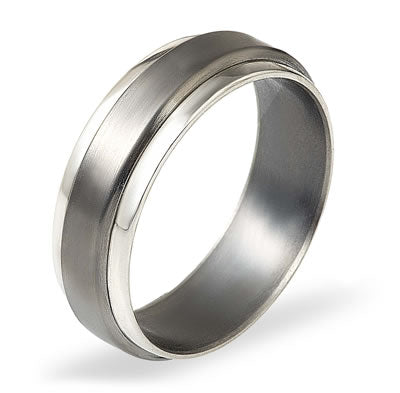 Dora 9 Carat White Gold & Titanium Wedding Ring, (middle range)