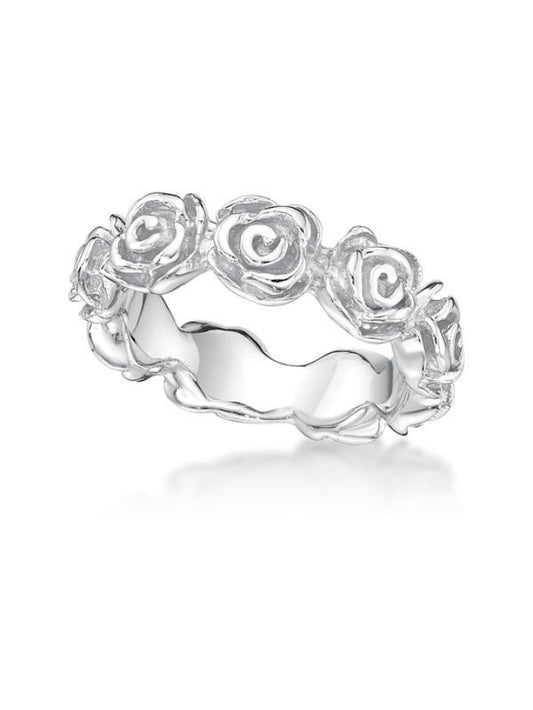 Rose Band, Sterling Silver
