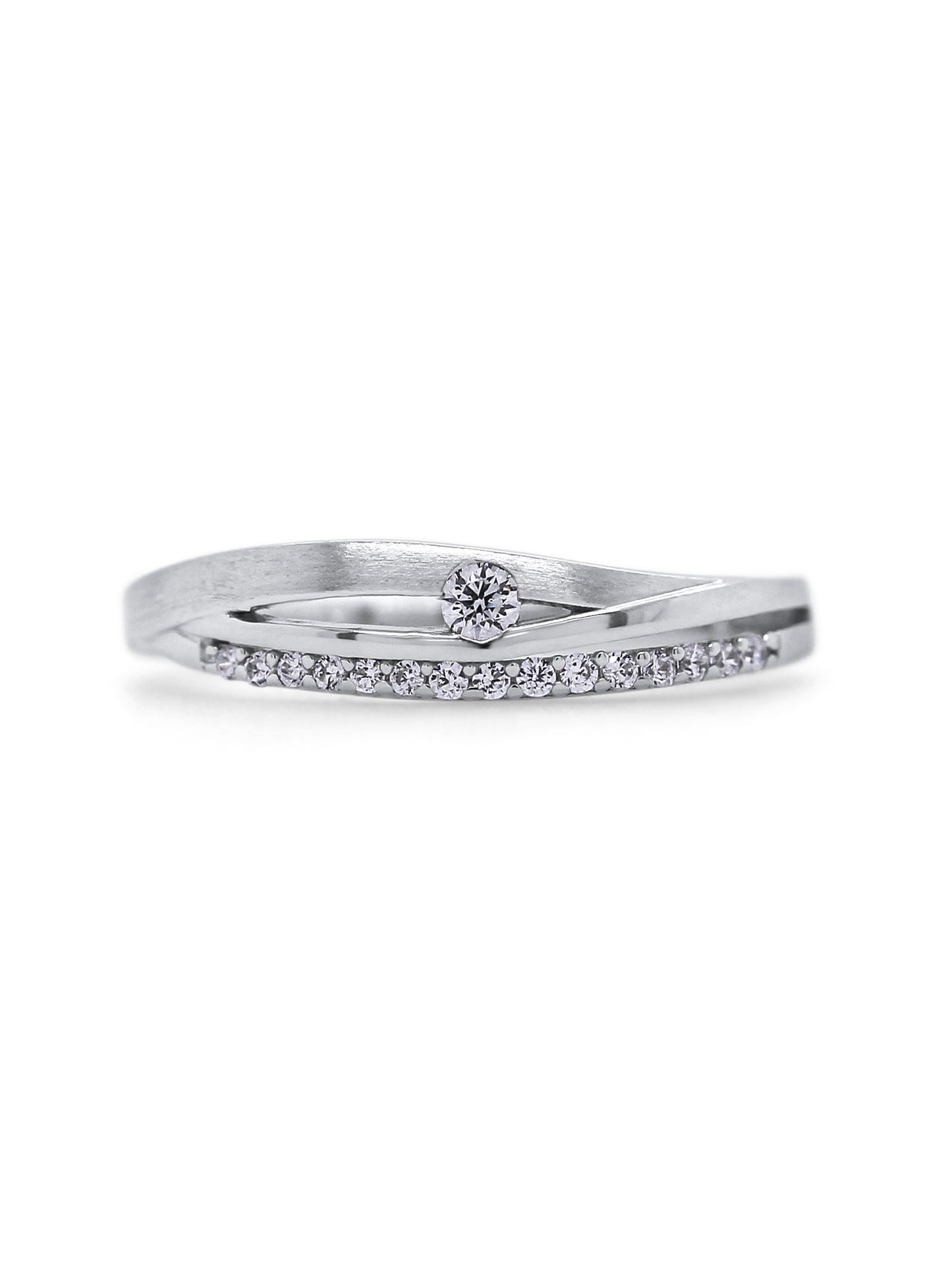 Cubic Zirconia Dress Ring, Sterling Silver