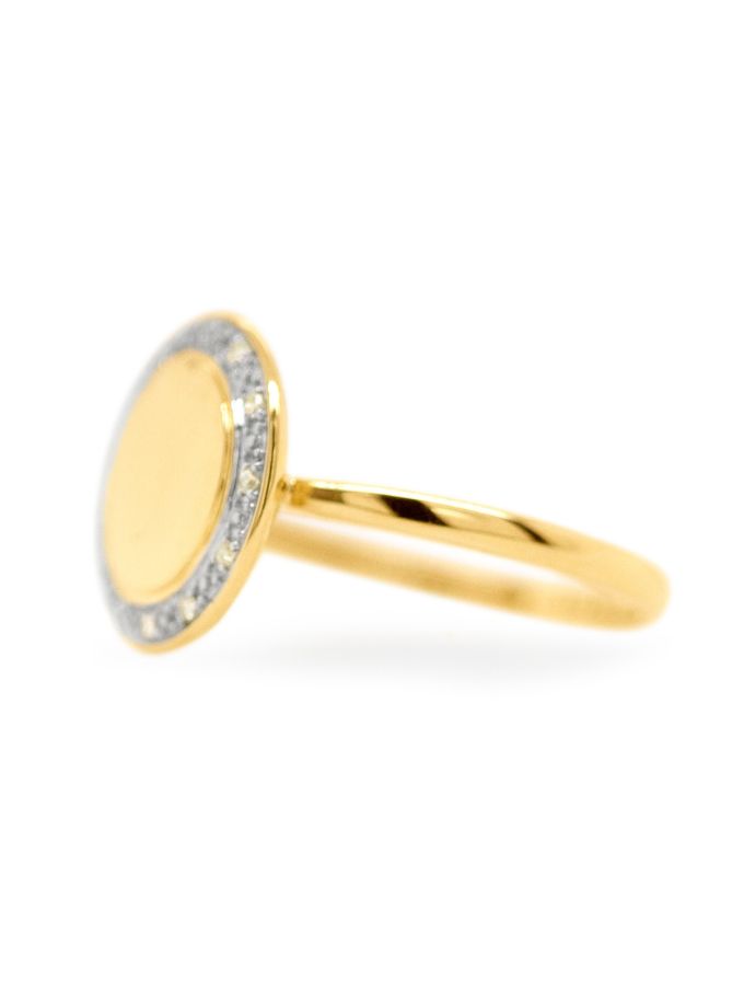 Diamond Set Dress Ring 9K Yellow Gold, T=0.06ct.