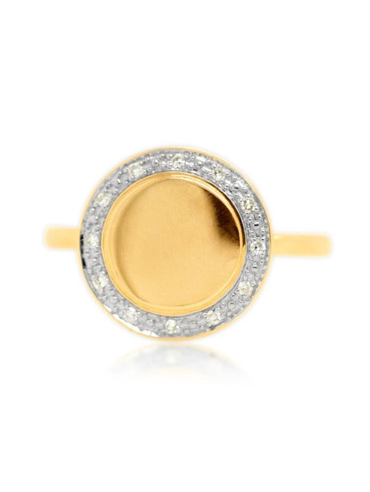 Diamond Set Dress Ring 9K Yellow Gold, T=0.06ct.