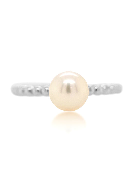Akoya Cultured Pearl Ring, Sterling Silver