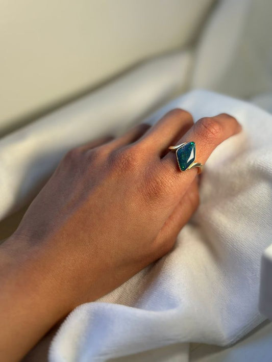 Triplet Opal Ring in 9 Carat Yellow Gold